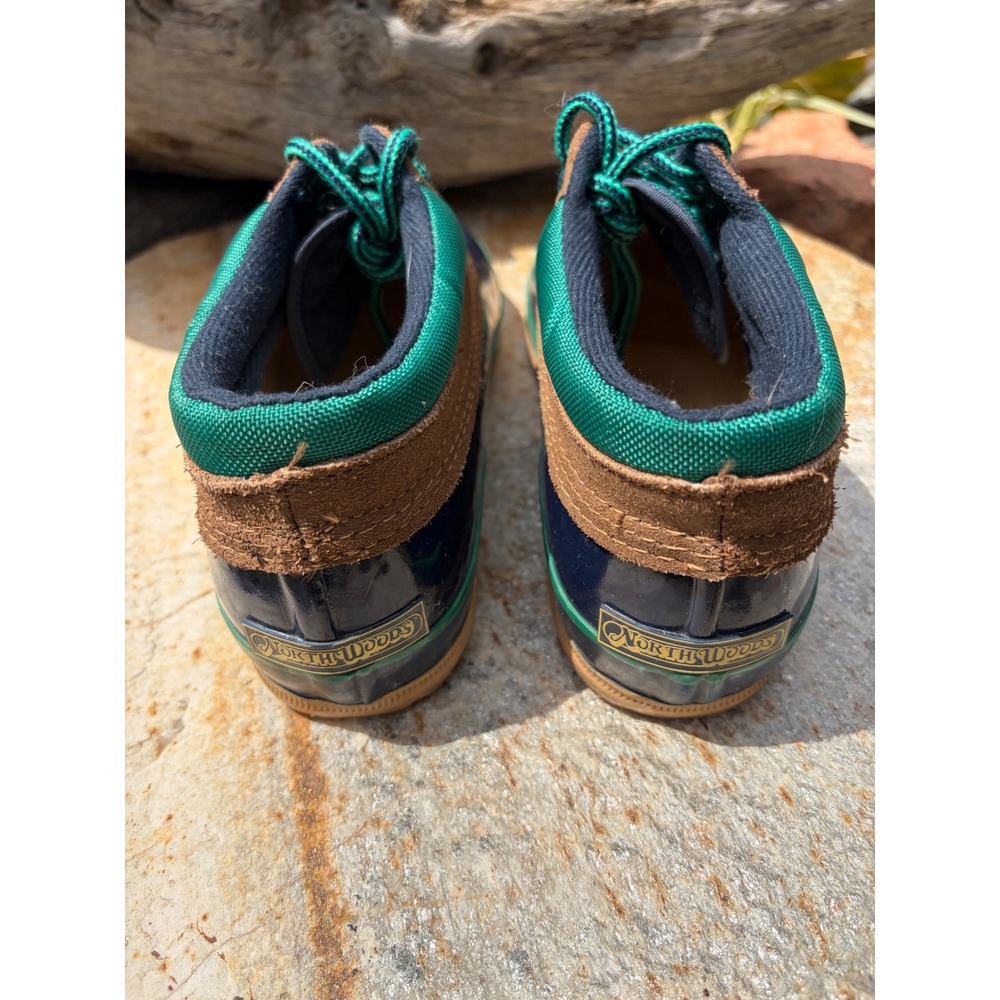 North Woods Womens Navy Blue Green Duck Boots Thermolite Insulated Size 9 - Picture 4 of 8